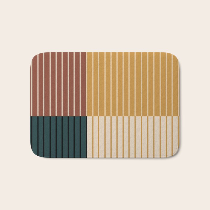Color Block Line Abstract XV Bath Mat Gallery Image 1