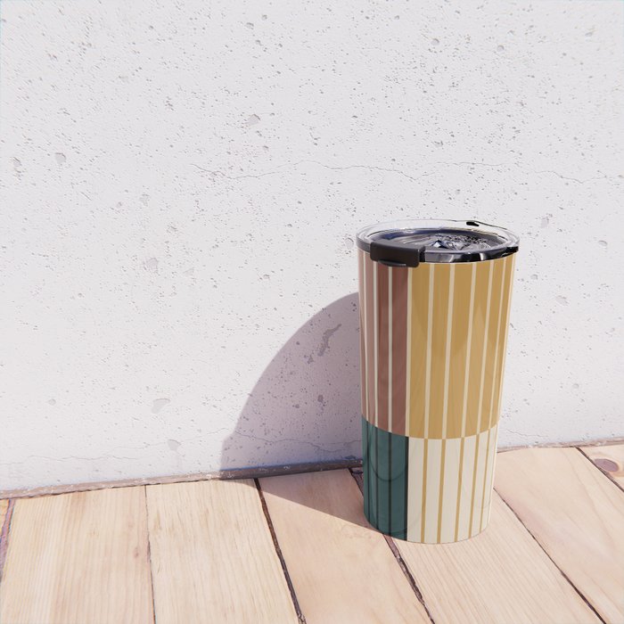 Color Block Line Abstract XV Travel Mug Gallery Image 4