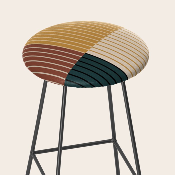 Color Block Line Abstract XV Stool Gallery Image 2