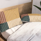 Color Block Line Abstract XV Pillow Sham Gallery Image 2