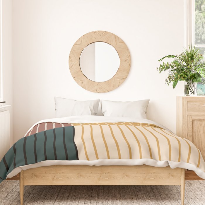 Color Block Line Abstract XV Duvet Cover Gallery Image 3