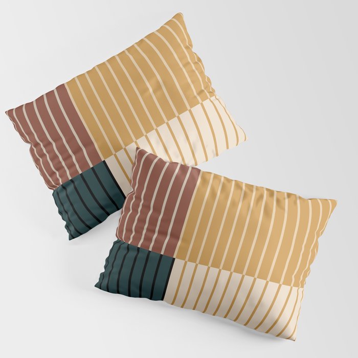 Color Block Line Abstract XV Pillow Sham Gallery Image 3