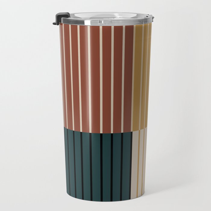 Color Block Line Abstract XV Travel Mug Gallery Image 3