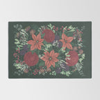 Wild Flowers Winter Bouquet (Enchanting Hidden Monsters in Dark Floral) Rug Gallery Image 2