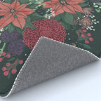 Wild Flowers Winter Bouquet (Enchanting Hidden Monsters in Dark Floral) Rug Gallery Image 4