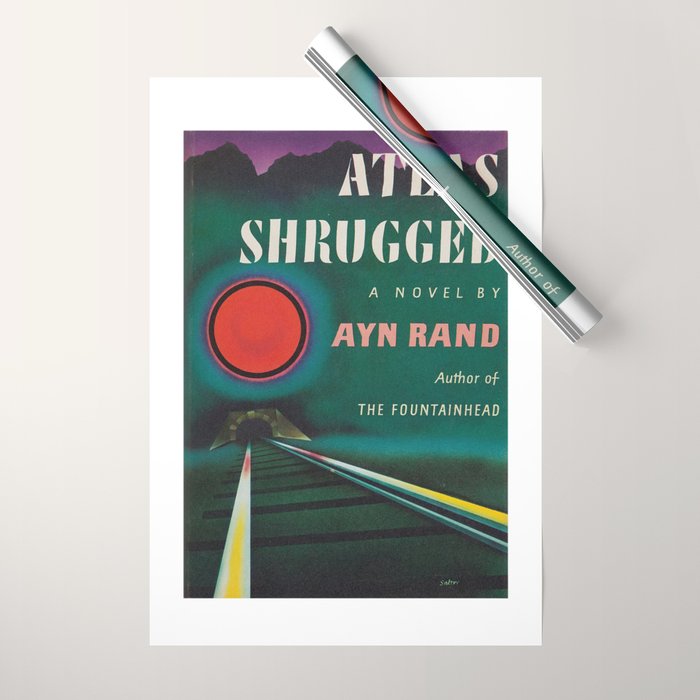 Atlas Shrugged by Ayn Rand 1957- Vintage First Edition Book Cover  Wrapping Paper Gallery Image 1