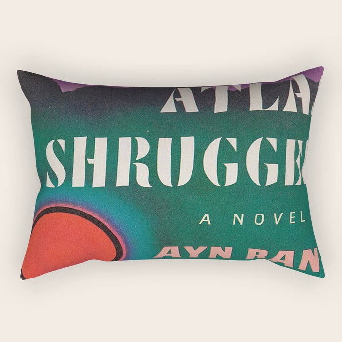 Atlas Shrugged by Ayn Rand 1957- Vintage First Edition Book Cover  Rectangular Pillow Gallery Image 2