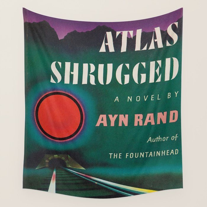 Atlas Shrugged by Ayn Rand 1957- Vintage First Edition Book Cover  Wall Tapestry Gallery Image 4