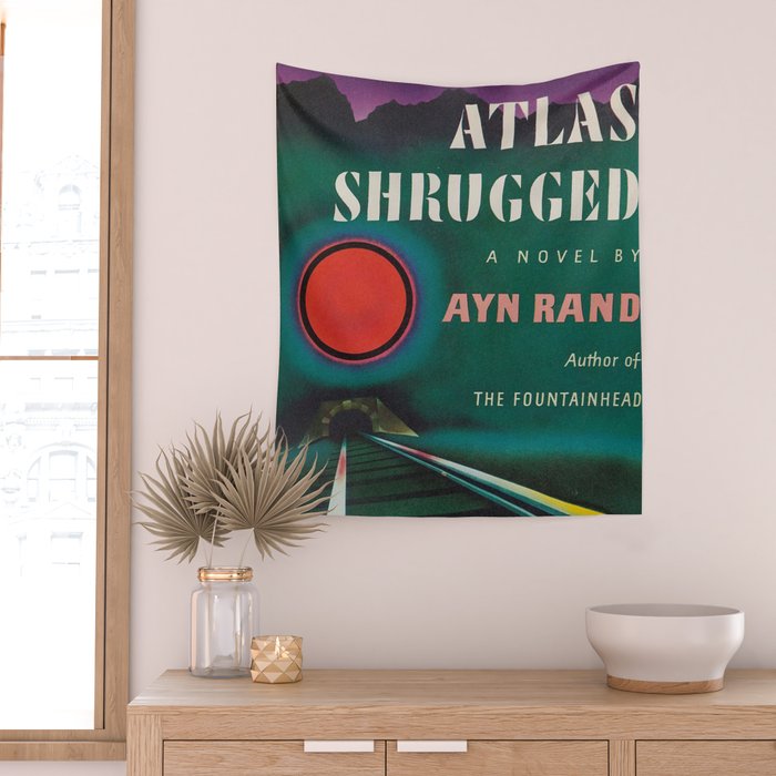 Atlas Shrugged by Ayn Rand 1957- Vintage First Edition Book Cover  Wall Tapestry Gallery Image 2