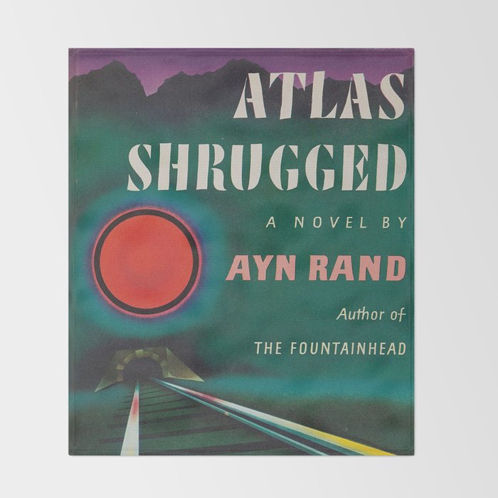 Atlas Shrugged by Ayn Rand 1957- Vintage First Edition Book Cover  Throw Blanket Gallery Image 2