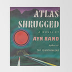 Atlas Shrugged by Ayn Rand 1957- Vintage First Edition Book Cover  Throw Blanket Gallery Image 2