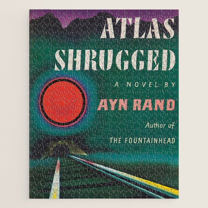 Atlas Shrugged by Ayn Rand 1957- Vintage First Edition Book Cover  Jigsaw Puzzle Gallery Image 1
