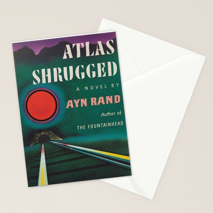 Atlas Shrugged by Ayn Rand 1957- Vintage First Edition Book Cover  Stationery Card Gallery Image 2