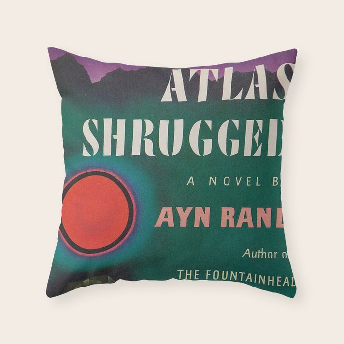 Atlas Shrugged by Ayn Rand 1957- Vintage First Edition Book Cover  Throw Pillow Gallery Image 6