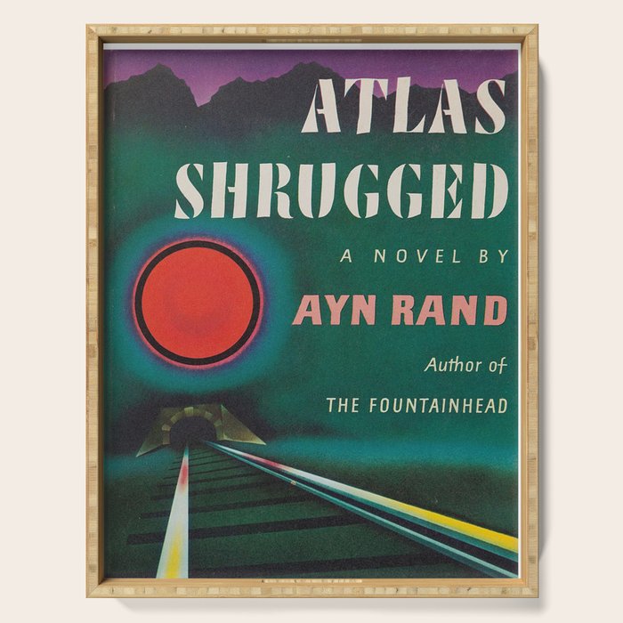 Atlas Shrugged by Ayn Rand 1957- Vintage First Edition Book Cover  Serving Tray Gallery Image 1