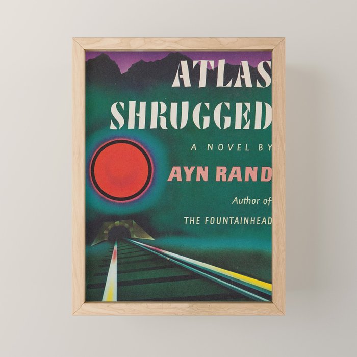 Atlas Shrugged by Ayn Rand 1957- Vintage First Edition Book Cover  Mini Art Print Gallery Image 1