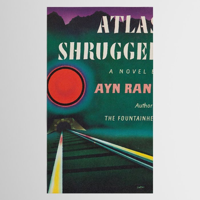 Atlas Shrugged by Ayn Rand 1957- Vintage First Edition Book Cover  Tablecloth Gallery Image 2