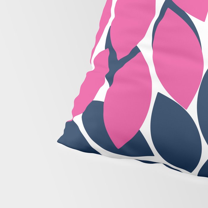Bold Colorful Hot Pink Turquoise Navy Dahlia Flower Burst Petals Pillow Sham Gallery Image 4