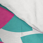 Bold Colorful Hot Pink Turquoise Navy Dahlia Flower Burst Petals Comforter Gallery Image 4