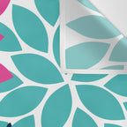 Bold Colorful Hot Pink Turquoise Navy Dahlia Flower Burst Petals Wall Tapestry Gallery Image 3