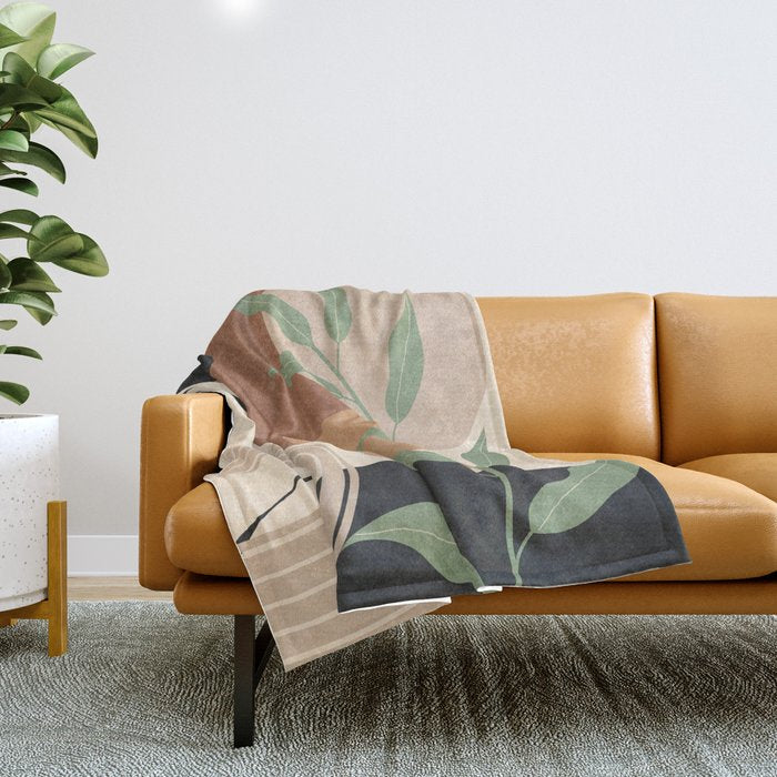 Branches in an abstract setting 02 Throw Blanket Gallery Image 1