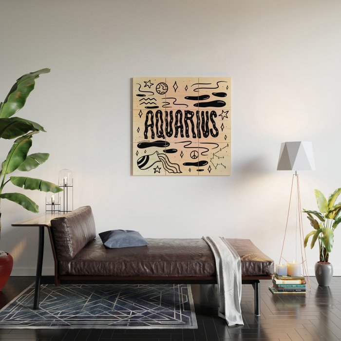Celestial Aquarius Wood Wall Art Gallery Image 2