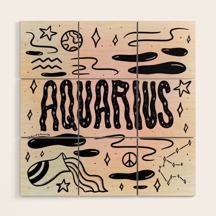 Celestial Aquarius Wood Wall Art Gallery Image 1