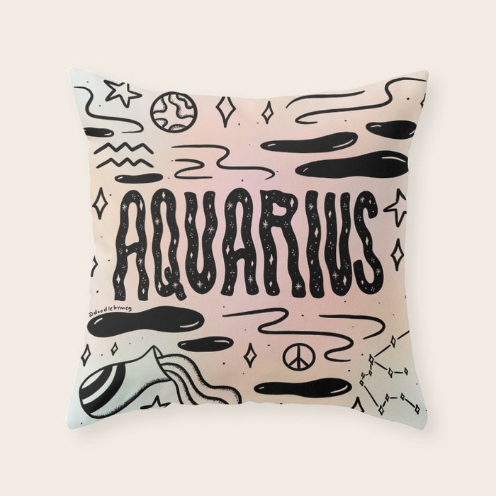 Celestial Aquarius Throw Pillow Gallery Image 6