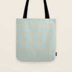 Blue geometric gingham grid art pattern Tote Bag Gallery Image 1