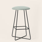 Blue geometric gingham grid art pattern Stool Gallery Image 1