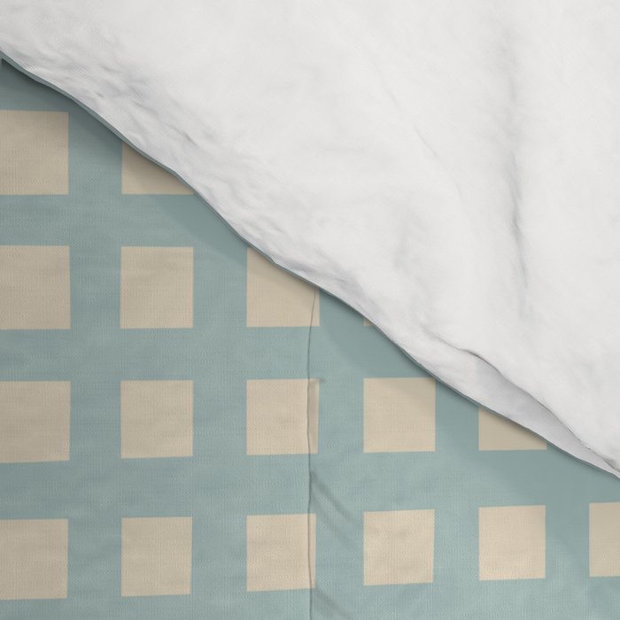 Blue geometric gingham grid art pattern Comforter Gallery Image 4