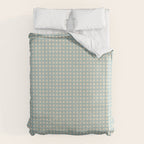 Blue geometric gingham grid art pattern Duvet Cover Gallery Image 6