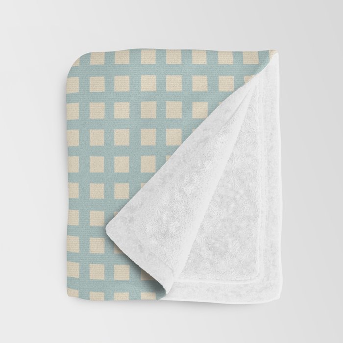 Blue geometric gingham grid art pattern Throw Blanket Gallery Image 3