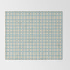 Blue geometric gingham grid art pattern Throw Blanket Gallery Image 2