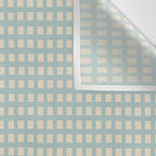 Blue geometric gingham grid art pattern Wall Tapestry Gallery Image 3