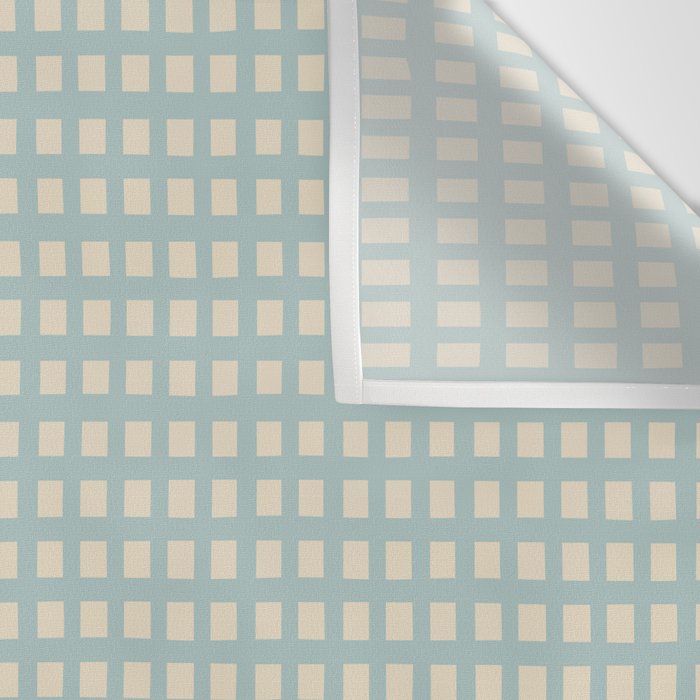 Blue geometric gingham grid art pattern Wall Tapestry Gallery Image 3