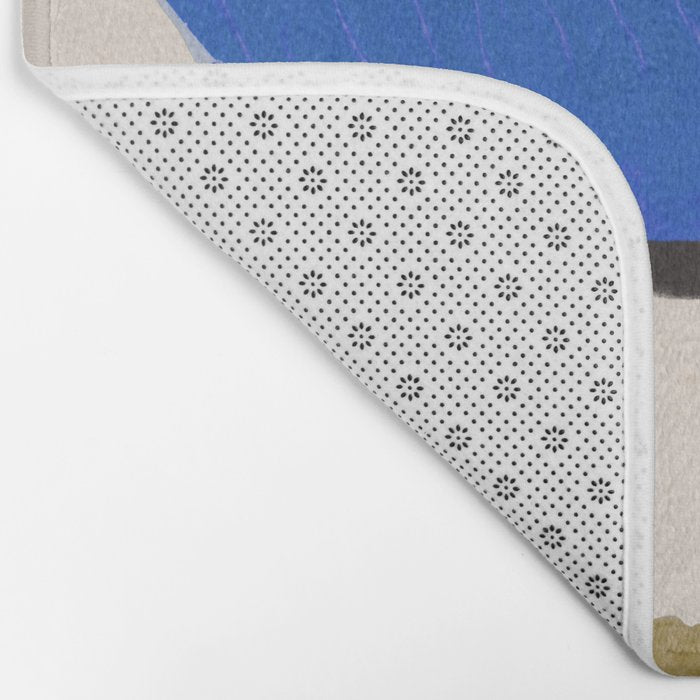 Blue Flower Bath Mat Gallery Image 2