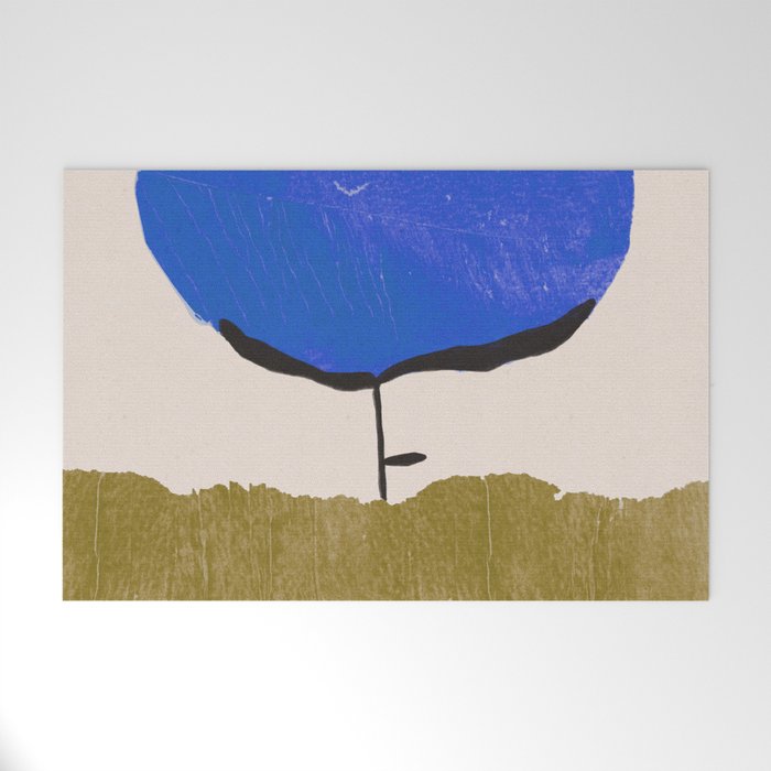 Blue Flower Welcome Mat Gallery Image 1