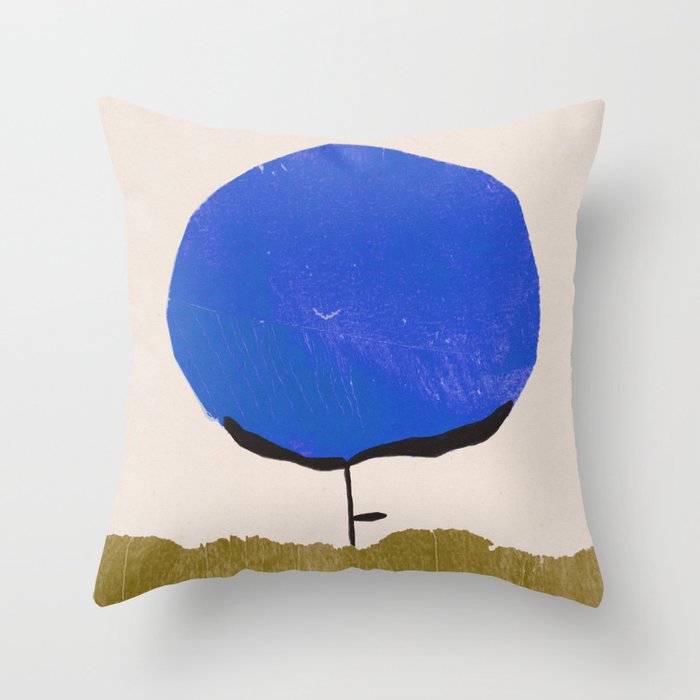 Blue Flower Throw Pillow Gallery Image 6