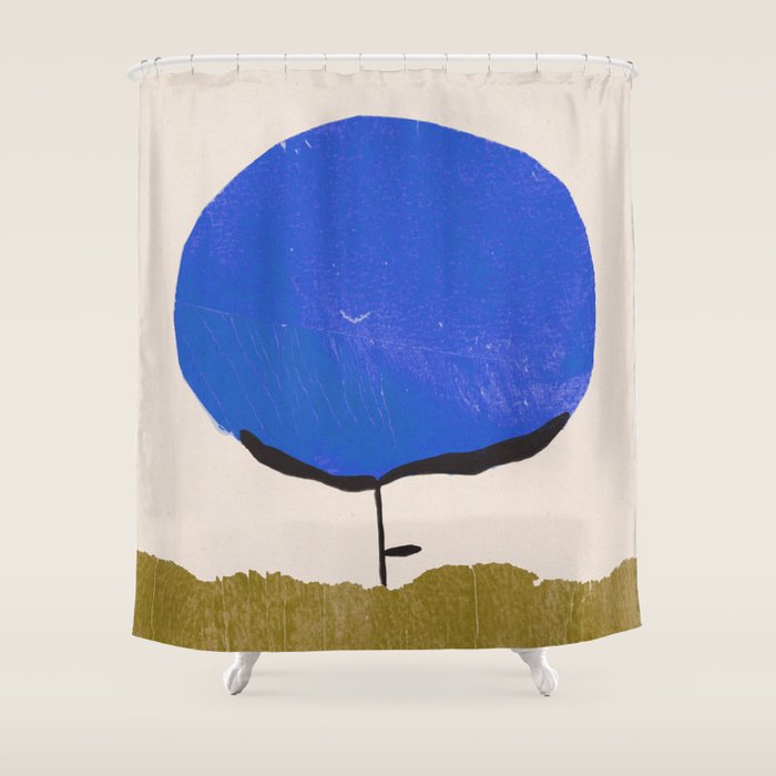Blue Flower Shower Curtain Gallery Image 1