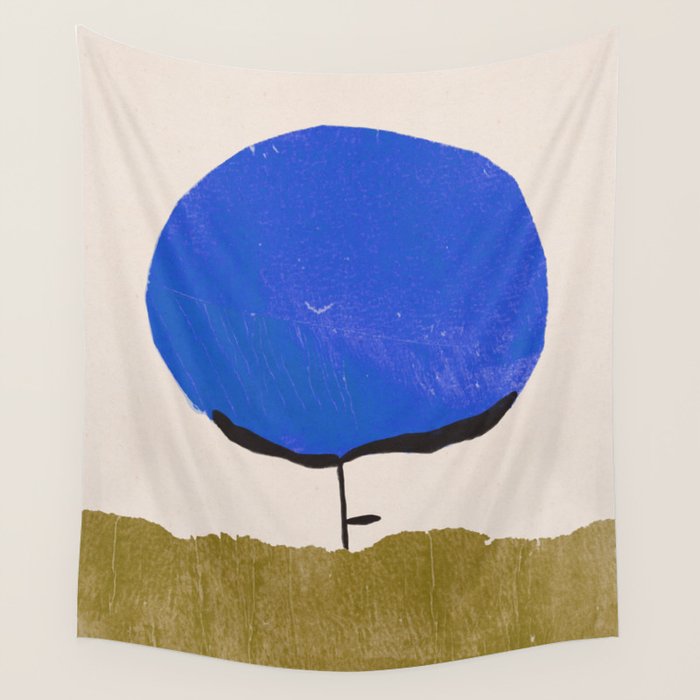 Blue Flower Wall Tapestry Gallery Image 1