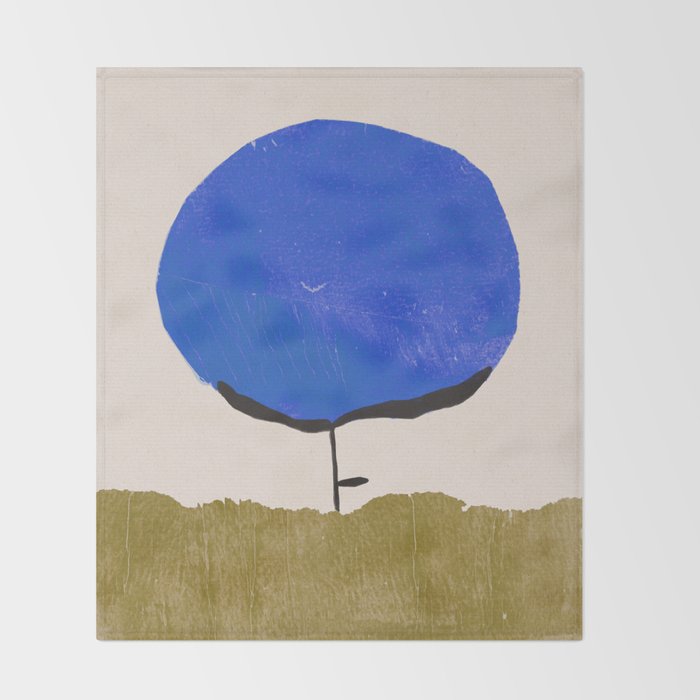 Blue Flower Throw Blanket Gallery Image 2