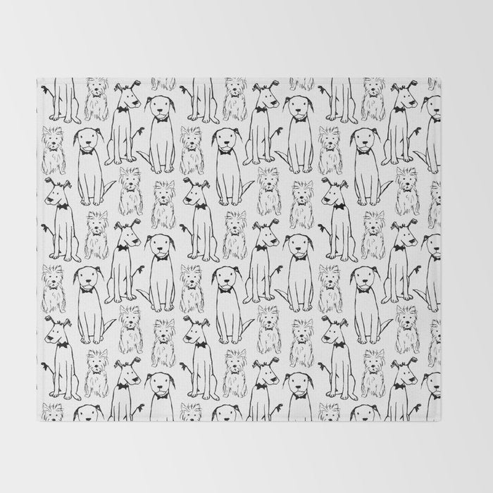 Three dogs Throw Blanket Gallery Image 2