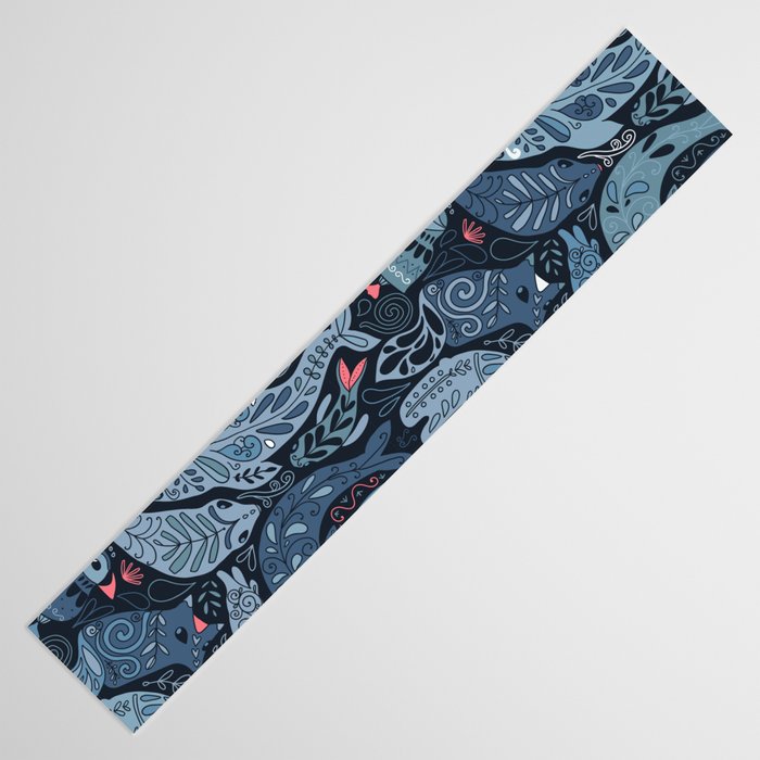 Arctic animals Polar bear, narwhal, seal, fox, puffin, whale  Table Runner Gallery Image 3