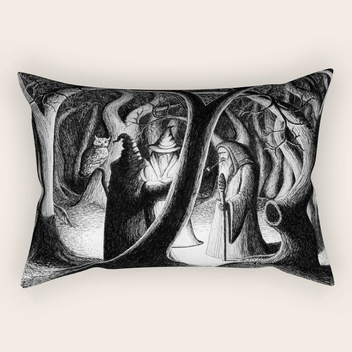 Wizards in the Woods Rectangular Pillow Gallery Image 2