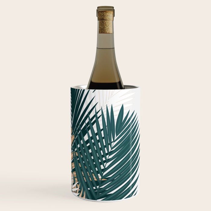 Gold and Green Palm Leaves Wine Chiller Gallery Image 3