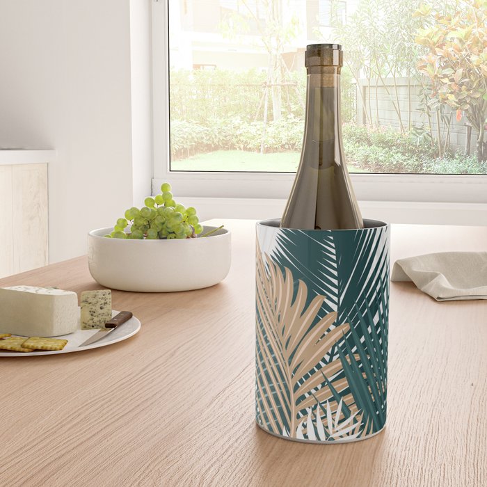 Gold and Green Palm Leaves Wine Chiller Gallery Image 4