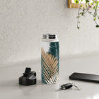 Gold and Green Palm Leaves Water Bottle Gallery Image 4