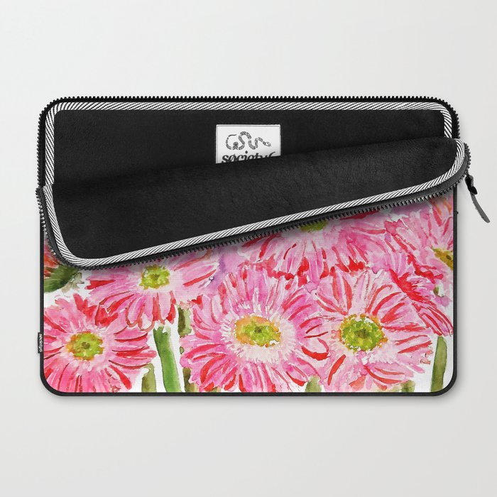 Pink Gerbera Daisy watercolor Laptop Sleeve Gallery Image 2
