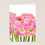 Pink Gerbera Daisy watercolor Stationery Card Gallery Image 2